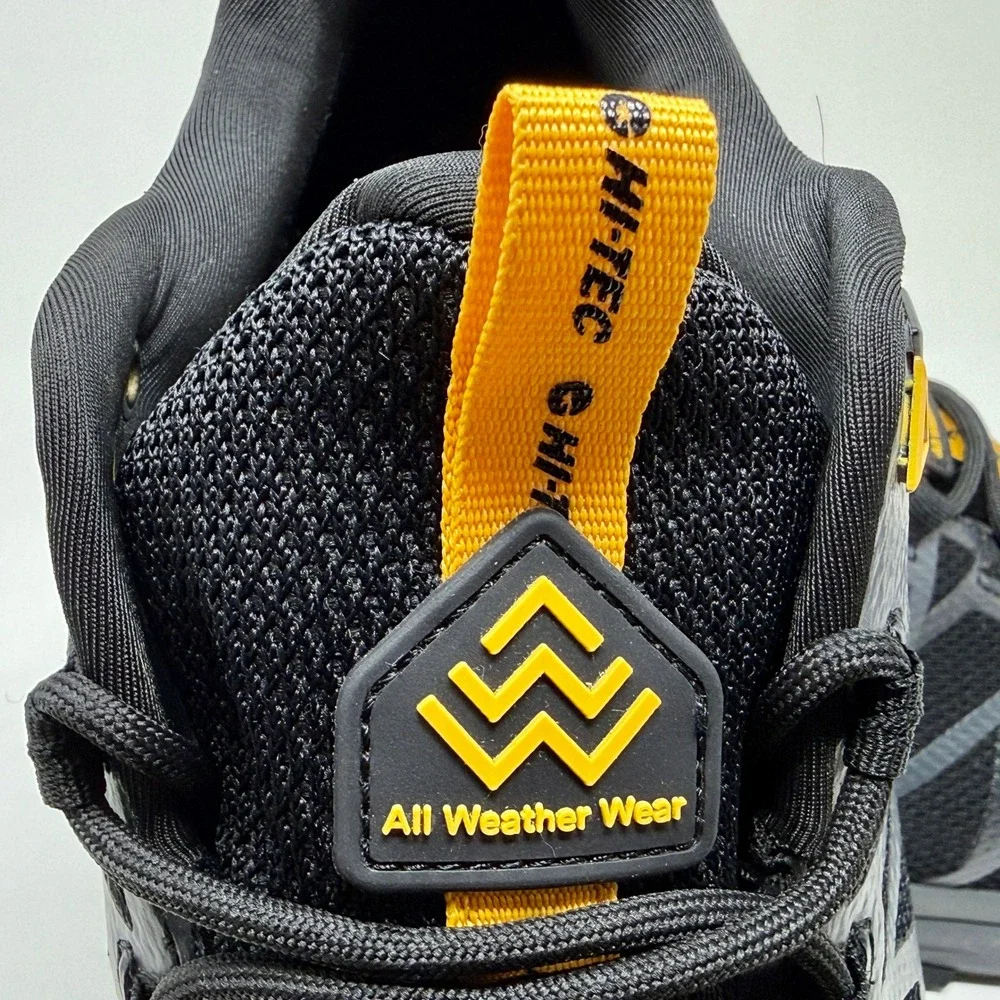 Hi-Tec Mauna Hiker WP Mens Sz 11 Waterproof Hiking Shoes Black Grey Yellow